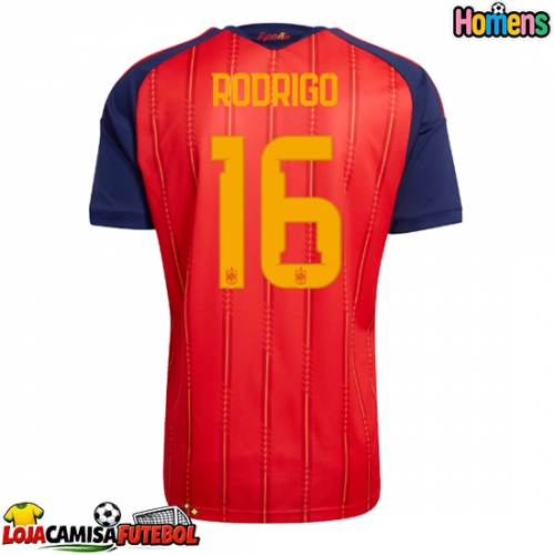 Camisa de Futebol Espanha Rodri Hernandez #16 Equipamento Principal Mundo 2026 Manga Curta